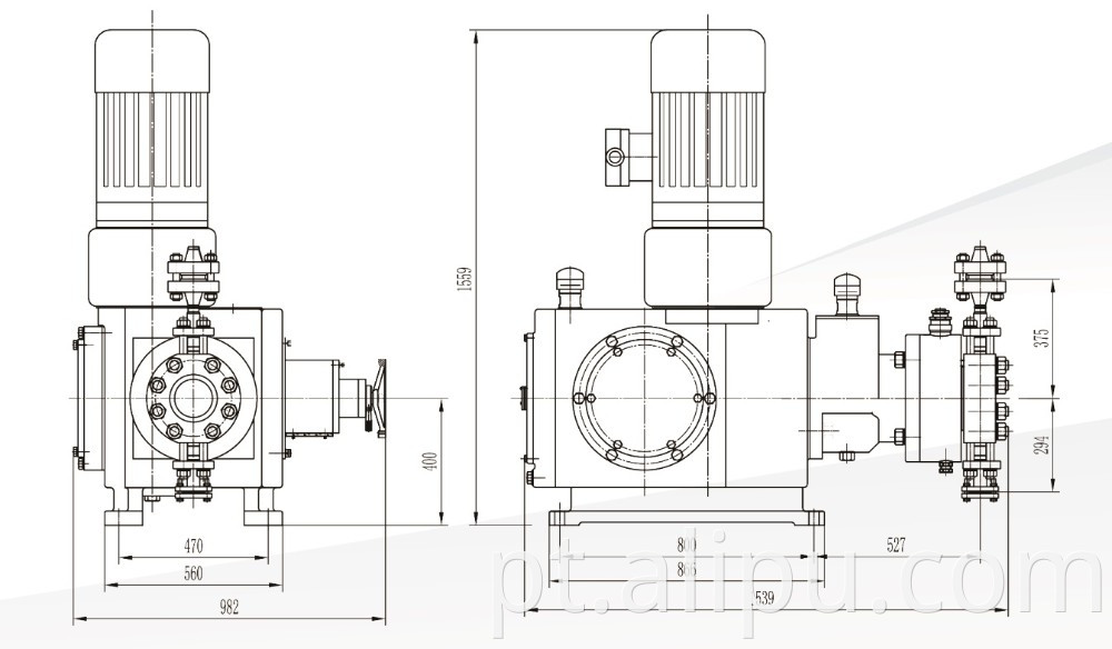 Hydraulic Diaphragm Pump outline dimension 